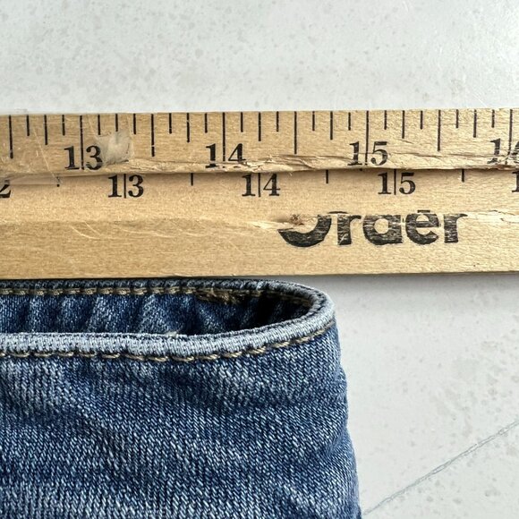 Letter To Juliet Jean Shorts Womens 29* High Rise Bermuda Blue Denim Jorts Tag M - Picture 16 of 16